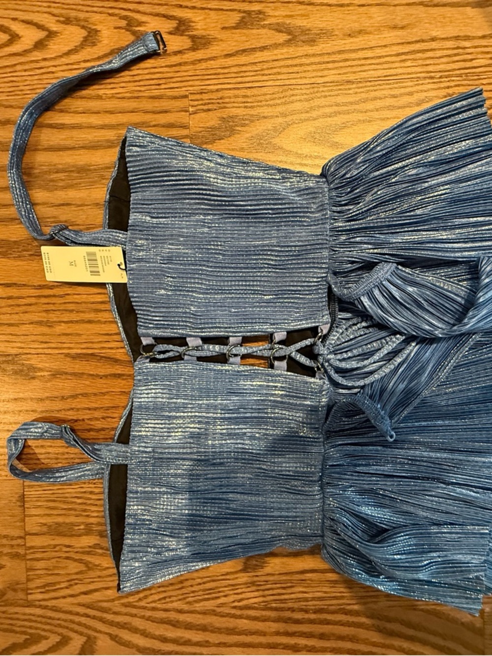 Sabina Musayev Blue Pleated Camisole Top - Picture 12 of 12
